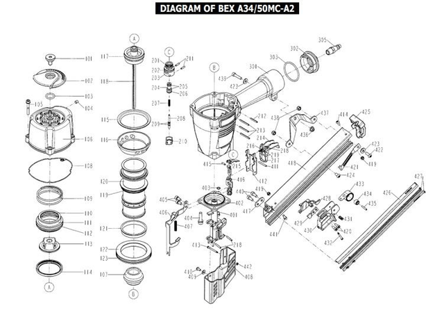 BEX A34/50MC-A2 NOKKAKAPPALE 11382-1284703-1
