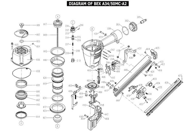 BEX A34/50MC-A2 NOKKAKAPPALE 11382-1284703-1