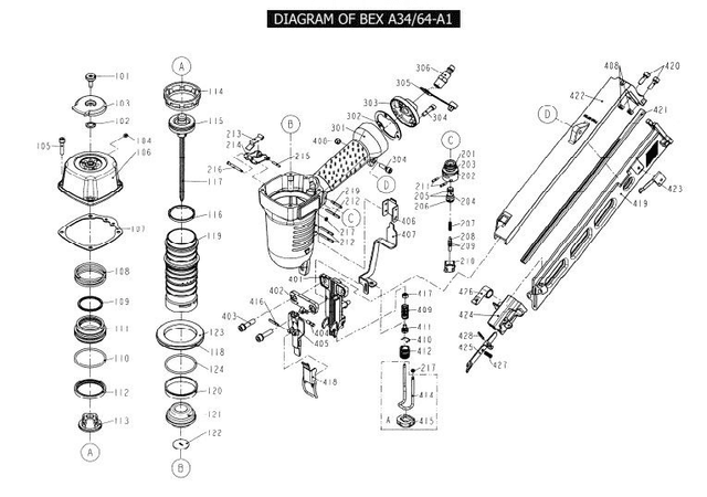 BEX A34/64-A1 NOKKAKAPPALE 11339-0464701-1